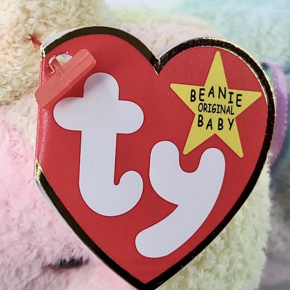 GROOVY pastel Tye-Dyed Bear, TY Beanie Babies, Authentic, 1999, Vintage - Picture 4 of 7